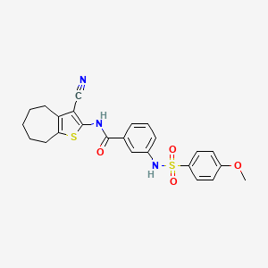 molecular formula C24H23N3O4S2 B6481465 N-{3-cyano-4H,5H,6H,7H,8H-cyclohepta[b]thiophen-2-yl}-3-(4-methoxybenzenesulfonamido)benzamide CAS No. 898466-68-7
