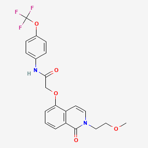 molecular formula C21H19F3N2O5 B6481483 2-{[2-(2-methoxyethyl)-1-oxo-1,2-dihydroisoquinolin-5-yl]oxy}-N-[4-(trifluoromethoxy)phenyl]acetamide CAS No. 898411-87-5