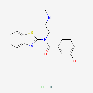 molecular formula C19H22ClN3O2S B6481489 N-(1,3-benzothiazol-2-yl)-N-[2-(dimethylamino)ethyl]-3-methoxybenzamide hydrochloride CAS No. 1219183-15-9