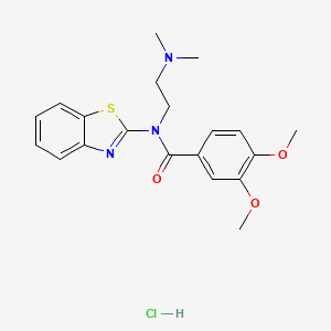 molecular formula C20H24ClN3O3S B6481492 N-(1,3-benzothiazol-2-yl)-N-[2-(dimethylamino)ethyl]-3,4-dimethoxybenzamide hydrochloride CAS No. 1216814-76-4