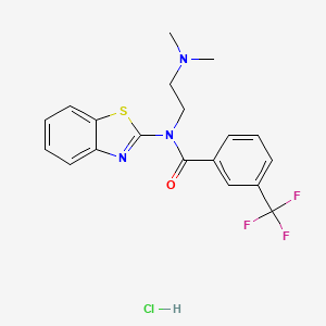 molecular formula C19H19ClF3N3OS B6481493 N-(1,3-benzothiazol-2-yl)-N-[2-(dimethylamino)ethyl]-3-(trifluoromethyl)benzamide hydrochloride CAS No. 1216398-62-7