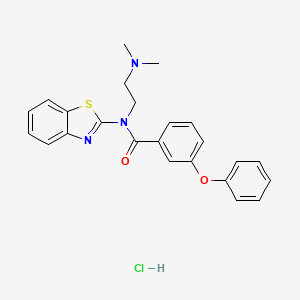 molecular formula C24H24ClN3O2S B6481497 N-(1,3-benzothiazol-2-yl)-N-[2-(dimethylamino)ethyl]-3-phenoxybenzamide hydrochloride CAS No. 1216842-40-8