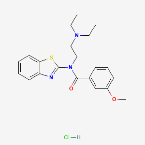 molecular formula C21H26ClN3O2S B6481506 N-(1,3-benzothiazol-2-yl)-N-[2-(diethylamino)ethyl]-3-methoxybenzamide hydrochloride CAS No. 1216681-40-1
