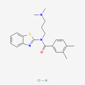 molecular formula C21H26ClN3OS B6481510 N-(1,3-benzothiazol-2-yl)-N-[3-(dimethylamino)propyl]-3,4-dimethylbenzamide hydrochloride CAS No. 1216516-39-0