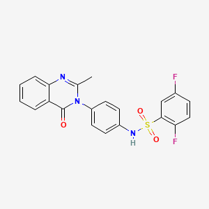 molecular formula C21H15F2N3O3S B6481520 2,5-difluoro-N-[4-(2-methyl-4-oxo-3,4-dihydroquinazolin-3-yl)phenyl]benzene-1-sulfonamide CAS No. 898438-74-9