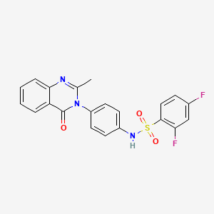 molecular formula C21H15F2N3O3S B6481528 2,4-difluoro-N-[4-(2-methyl-4-oxo-3,4-dihydroquinazolin-3-yl)phenyl]benzene-1-sulfonamide CAS No. 898438-98-7