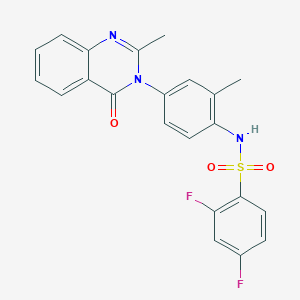 2,4-difluoro-N-[2-methyl-4-(2-methyl-4-oxo-3,4-dihydroquinazolin-3-yl)phenyl]benzene-1-sulfonamide