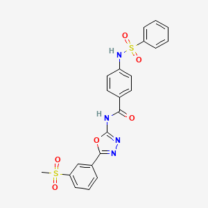 molecular formula C22H18N4O6S2 B6481542 4-benzenesulfonamido-N-[5-(3-methanesulfonylphenyl)-1,3,4-oxadiazol-2-yl]benzamide CAS No. 886909-23-5