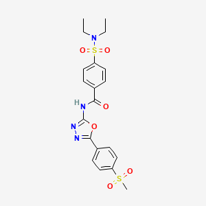 molecular formula C20H22N4O6S2 B6481544 4-(diethylsulfamoyl)-N-[5-(4-methanesulfonylphenyl)-1,3,4-oxadiazol-2-yl]benzamide CAS No. 886909-72-4