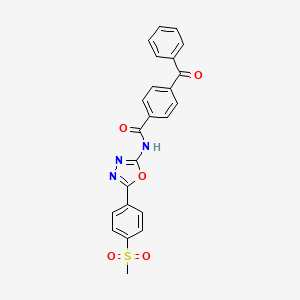 molecular formula C23H17N3O5S B6481549 4-benzoyl-N-[5-(4-methanesulfonylphenyl)-1,3,4-oxadiazol-2-yl]benzamide CAS No. 886910-26-5