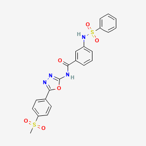 molecular formula C22H18N4O6S2 B6481562 3-benzenesulfonamido-N-[5-(4-methanesulfonylphenyl)-1,3,4-oxadiazol-2-yl]benzamide CAS No. 886915-23-7