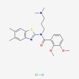 molecular formula C23H30ClN3O3S B6481608 N-(5,6-dimethyl-1,3-benzothiazol-2-yl)-N-[3-(dimethylamino)propyl]-2,3-dimethoxybenzamide hydrochloride CAS No. 1216842-59-9