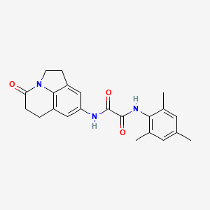 molecular formula C22H23N3O3 B6481615 N-{11-oxo-1-azatricyclo[6.3.1.0^{4,12}]dodeca-4(12),5,7-trien-6-yl}-N'-(2,4,6-trimethylphenyl)ethanediamide CAS No. 898435-85-3