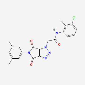 molecular formula C21H20ClN5O3 B6481634 N-(3-chloro-2-methylphenyl)-2-[5-(3,5-dimethylphenyl)-4,6-dioxo-1H,3aH,4H,5H,6H,6aH-pyrrolo[3,4-d][1,2,3]triazol-1-yl]acetamide CAS No. 1052565-47-5