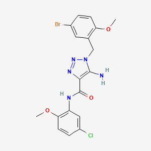 molecular formula C18H17BrClN5O3 B6481642 5-amino-1-[(5-bromo-2-methoxyphenyl)methyl]-N-(5-chloro-2-methoxyphenyl)-1H-1,2,3-triazole-4-carboxamide CAS No. 899981-87-4
