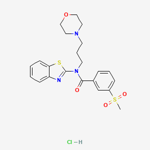 molecular formula C22H26ClN3O4S2 B6481699 N-(1,3-benzothiazol-2-yl)-3-methanesulfonyl-N-[3-(morpholin-4-yl)propyl]benzamide hydrochloride CAS No. 1215338-65-0