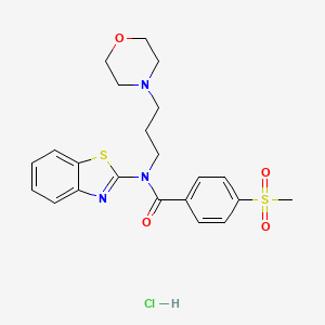 molecular formula C22H26ClN3O4S2 B6481701 N-(1,3-benzothiazol-2-yl)-4-methanesulfonyl-N-[3-(morpholin-4-yl)propyl]benzamide hydrochloride CAS No. 1217050-48-0