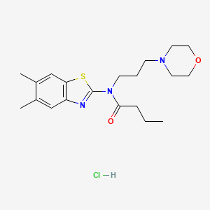 molecular formula C20H30ClN3O2S B6481715 N-(5,6-dimethyl-1,3-benzothiazol-2-yl)-N-[3-(morpholin-4-yl)propyl]butanamide hydrochloride CAS No. 1215578-73-6