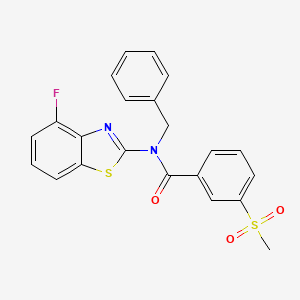 molecular formula C22H17FN2O3S2 B6481719 N-benzyl-N-(4-fluoro-1,3-benzothiazol-2-yl)-3-methanesulfonylbenzamide CAS No. 899734-80-6