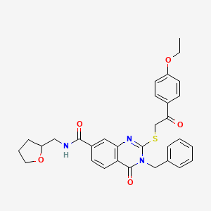 molecular formula C31H31N3O5S B6481721 3-benzyl-2-{[2-(4-ethoxyphenyl)-2-oxoethyl]sulfanyl}-4-oxo-N-[(oxolan-2-yl)methyl]-3,4-dihydroquinazoline-7-carboxamide CAS No. 1111183-03-9
