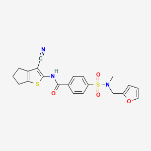 molecular formula C21H19N3O4S2 B6481767 N-{3-cyano-4H,5H,6H-cyclopenta[b]thiophen-2-yl}-4-{[(furan-2-yl)methyl](methyl)sulfamoyl}benzamide CAS No. 899963-87-2