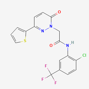 molecular formula C17H11ClF3N3O2S B6481771 N-[2-chloro-5-(trifluoromethyl)phenyl]-2-[6-oxo-3-(thiophen-2-yl)-1,6-dihydropyridazin-1-yl]acetamide CAS No. 899989-54-9