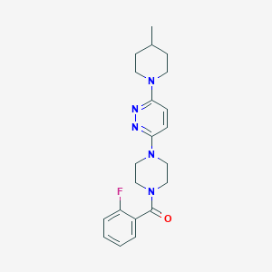 molecular formula C21H26FN5O B6481780 3-[4-(2-fluorobenzoyl)piperazin-1-yl]-6-(4-methylpiperidin-1-yl)pyridazine CAS No. 899994-93-5