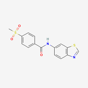molecular formula C15H12N2O3S2 B6481795 N-(1,3-benzothiazol-6-yl)-4-methanesulfonylbenzamide CAS No. 899960-95-3