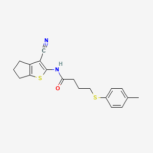 N-{3-cyano-4H,5H,6H-cyclopenta[b]thiophen-2-yl}-4-[(4-methylphenyl)sulfanyl]butanamide
