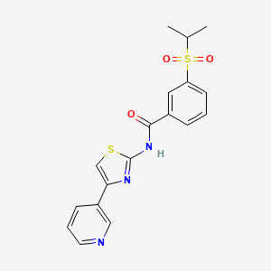 molecular formula C18H17N3O3S2 B6481817 3-(propane-2-sulfonyl)-N-[4-(pyridin-3-yl)-1,3-thiazol-2-yl]benzamide CAS No. 899738-89-7