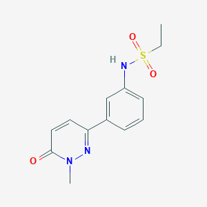 molecular formula C13H15N3O3S B6481830 N-[3-(1-methyl-6-oxo-1,6-dihydropyridazin-3-yl)phenyl]ethane-1-sulfonamide CAS No. 942013-46-9