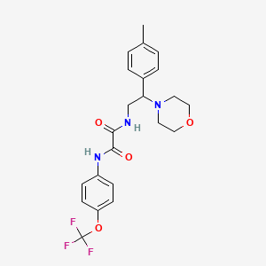 molecular formula C22H24F3N3O4 B6481855 N-[2-(4-methylphenyl)-2-(morpholin-4-yl)ethyl]-N'-[4-(trifluoromethoxy)phenyl]ethanediamide CAS No. 899999-27-0