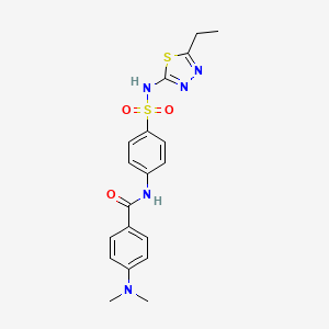molecular formula C19H21N5O3S2 B6481860 4-(dimethylamino)-N-{4-[(5-ethyl-1,3,4-thiadiazol-2-yl)sulfamoyl]phenyl}benzamide CAS No. 453579-28-7