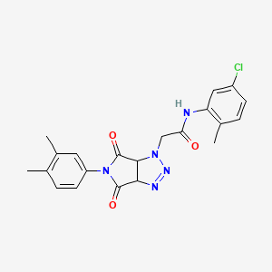 molecular formula C21H20ClN5O3 B6481907 N-(5-chloro-2-methylphenyl)-2-[5-(3,4-dimethylphenyl)-4,6-dioxo-1H,3aH,4H,5H,6H,6aH-pyrrolo[3,4-d][1,2,3]triazol-1-yl]acetamide CAS No. 1052548-61-4