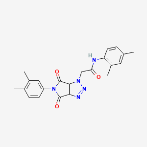 molecular formula C22H23N5O3 B6481915 N-(2,4-dimethylphenyl)-2-[5-(3,4-dimethylphenyl)-4,6-dioxo-1H,3aH,4H,5H,6H,6aH-pyrrolo[3,4-d][1,2,3]triazol-1-yl]acetamide CAS No. 1052548-98-7