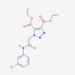 molecular formula C16H17BrN4O5 B6481916 4,5-diethyl 1-{[(3-bromophenyl)carbamoyl]methyl}-1H-1,2,3-triazole-4,5-dicarboxylate CAS No. 912791-29-8