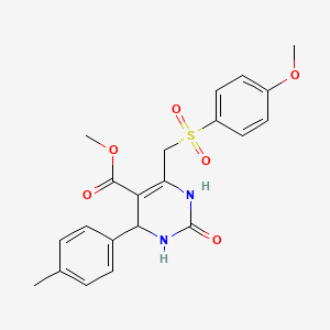 molecular formula C21H22N2O6S B6481919 methyl 6-[(4-methoxybenzenesulfonyl)methyl]-4-(4-methylphenyl)-2-oxo-1,2,3,4-tetrahydropyrimidine-5-carboxylate CAS No. 899971-04-1
