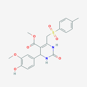 molecular formula C21H22N2O7S B6481928 methyl 4-(4-hydroxy-3-methoxyphenyl)-6-[(4-methylbenzenesulfonyl)methyl]-2-oxo-1,2,3,4-tetrahydropyrimidine-5-carboxylate CAS No. 899971-08-5