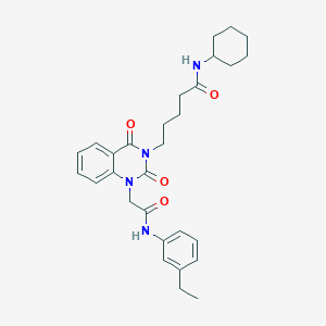 molecular formula C29H36N4O4 B6481934 N-cyclohexyl-5-(1-{[(3-ethylphenyl)carbamoyl]methyl}-2,4-dioxo-1,2,3,4-tetrahydroquinazolin-3-yl)pentanamide CAS No. 1223805-95-5