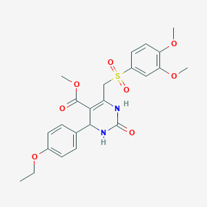 molecular formula C23H26N2O8S B6481939 methyl 6-[(3,4-dimethoxybenzenesulfonyl)methyl]-4-(4-ethoxyphenyl)-2-oxo-1,2,3,4-tetrahydropyrimidine-5-carboxylate CAS No. 899724-26-6