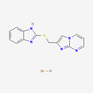 molecular formula C14H12BrN5S B6481968 2-[({imidazo[1,2-a]pyrimidin-2-yl}methyl)sulfanyl]-1H-1,3-benzodiazole hydrobromide CAS No. 1216387-61-9