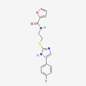 molecular formula C16H14FN3O2S B6481998 N-(2-{[5-(4-fluorophenyl)-1H-imidazol-2-yl]sulfanyl}ethyl)furan-2-carboxamide CAS No. 897456-26-7