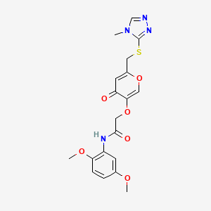 molecular formula C19H20N4O6S B6482024 N-(2,5-dimethoxyphenyl)-2-[(6-{[(4-methyl-4H-1,2,4-triazol-3-yl)sulfanyl]methyl}-4-oxo-4H-pyran-3-yl)oxy]acetamide CAS No. 899951-89-4