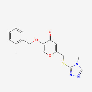 molecular formula C18H19N3O3S B6482025 5-[(2,5-dimethylphenyl)methoxy]-2-{[(4-methyl-4H-1,2,4-triazol-3-yl)sulfanyl]methyl}-4H-pyran-4-one CAS No. 899951-95-2