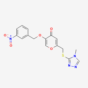molecular formula C16H14N4O5S B6482033 2-{[(4-methyl-4H-1,2,4-triazol-3-yl)sulfanyl]methyl}-5-[(3-nitrophenyl)methoxy]-4H-pyran-4-one CAS No. 899951-96-3
