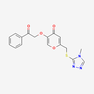 molecular formula C17H15N3O4S B6482034 2-{[(4-methyl-4H-1,2,4-triazol-3-yl)sulfanyl]methyl}-5-(2-oxo-2-phenylethoxy)-4H-pyran-4-one CAS No. 899984-53-3