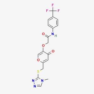 2-[(6-{[(4-methyl-4H-1,2,4-triazol-3-yl)sulfanyl]methyl}-4-oxo-4H-pyran-3-yl)oxy]-N-[4-(trifluoromethyl)phenyl]acetamide