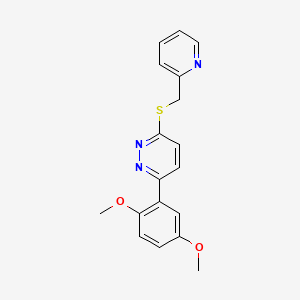 molecular formula C18H17N3O2S B6482054 3-(2,5-dimethoxyphenyl)-6-{[(pyridin-2-yl)methyl]sulfanyl}pyridazine CAS No. 899740-49-9