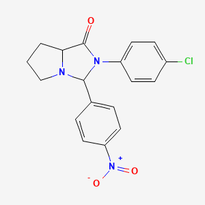 molecular formula C18H16ClN3O3 B6482077 2-(4-chlorophenyl)-3-(4-nitrophenyl)-hexahydro-1H-pyrrolo[1,2-c]imidazol-1-one CAS No. 1008571-67-2