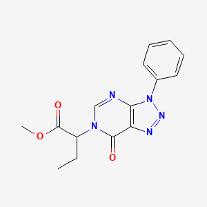 molecular formula C15H15N5O3 B6482116 methyl 2-{7-oxo-3-phenyl-3H,6H,7H-[1,2,3]triazolo[4,5-d]pyrimidin-6-yl}butanoate CAS No. 887215-50-1